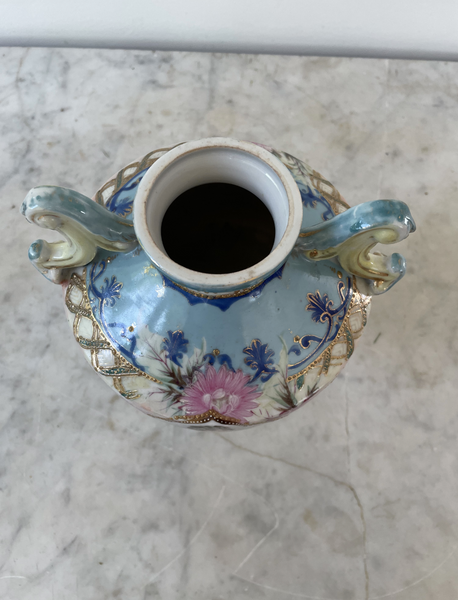 19th Century French Porcelain Hand Painted Pedestal Urn