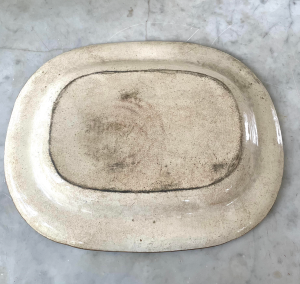Antique Blue Willow Serving Platter - English Transfer Pearlware, 19th Century