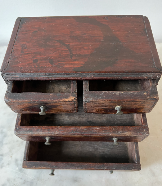 Antique 19th Century English Mahogany Box - Designed as a Chest of Drawers