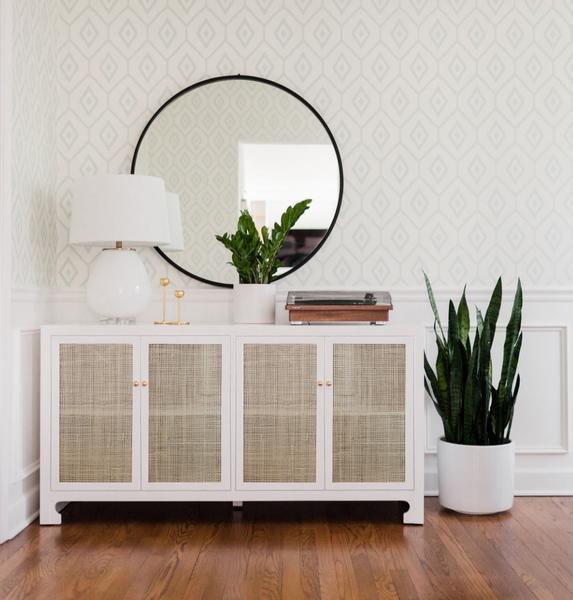 Sofia Cerused Oak & Cane Cabinet