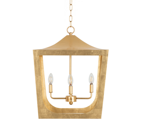 Worlds Away Wimble Pagoda Lantern - Gold Leaf - Matthew Izzo Home