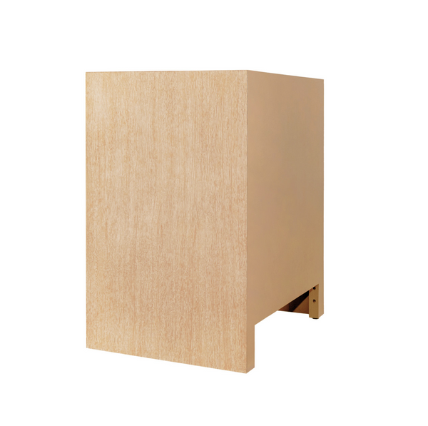 Ruth Caned One Drawer End Table - White Lacquer or Cerused Oak