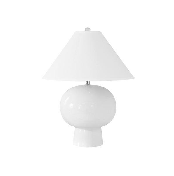 Annie Ceramic Table Lamp w/Linen Coolie Shade - Four Color Options