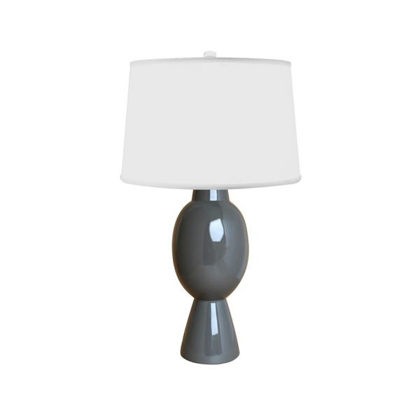Dover Ceramic Table Lamp w/White Linen Shade - Four Color Options