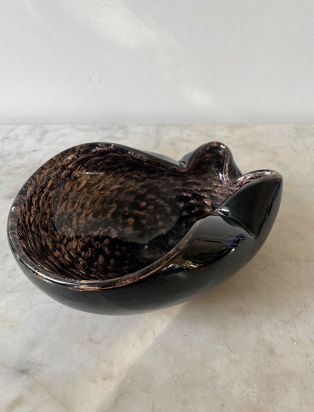 Vintage Mid Century Seguso Murano Glass - Blackmand Copper Bowl