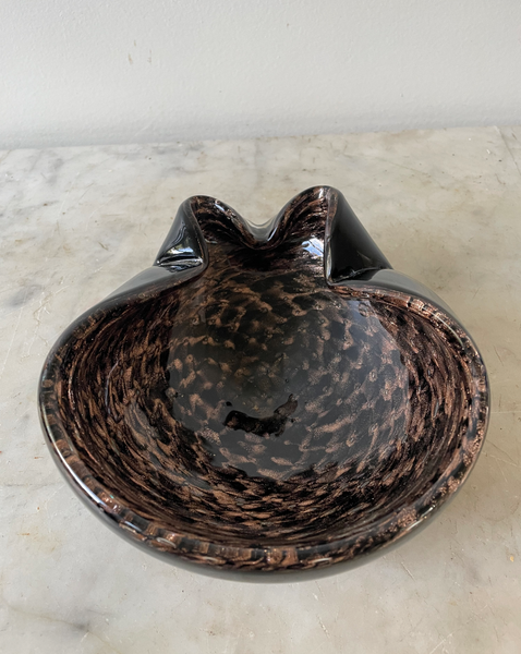 Vintage Mid Century Seguso Murano Glass - Blackmand Copper Bowl