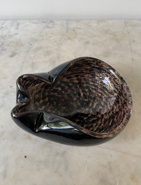 Vintage Mid Century Seguso Murano Glass - Blackmand Copper Bowl