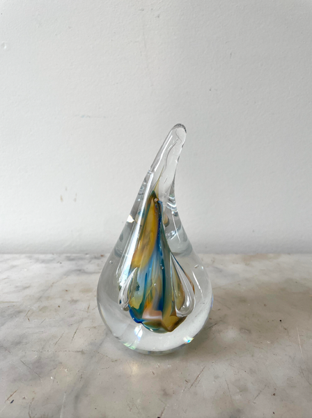 Vintage Adam Jablonski Signed Glass Paperweight