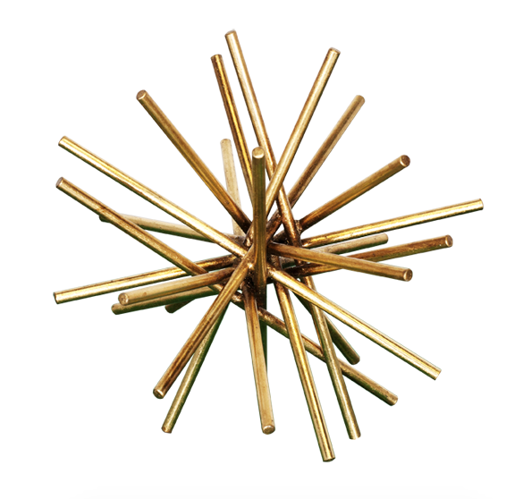 Urchin Asterisk Iron Rod Sculpture - Gold or Silver Leaf