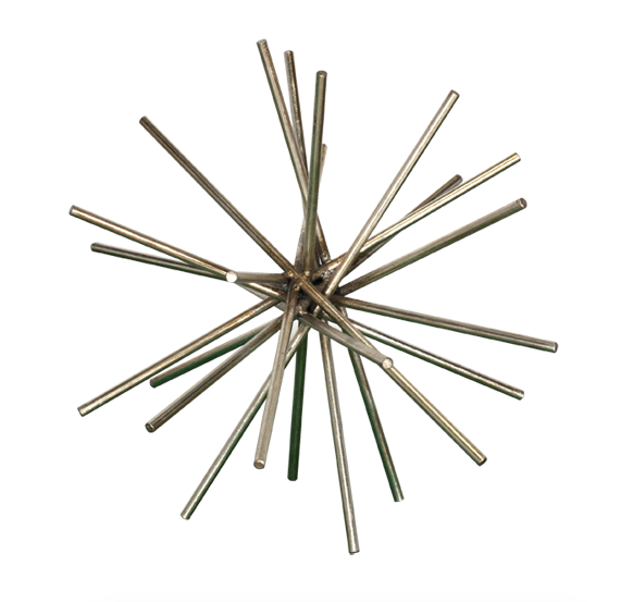 Urchin Asterisk Iron Rod Sculpture - Gold or Silver Leaf
