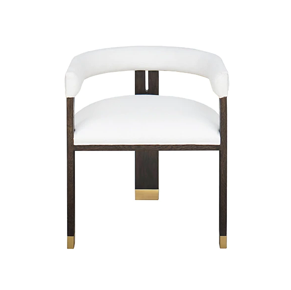 Jude Tri-Leg Oak & Linen Accent Chair - Espresso Oak or Cerused Oak