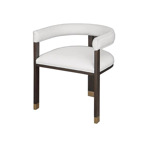 Jude Tri-Leg Oak & Linen Accent Chair - Espresso Oak or Cerused Oak