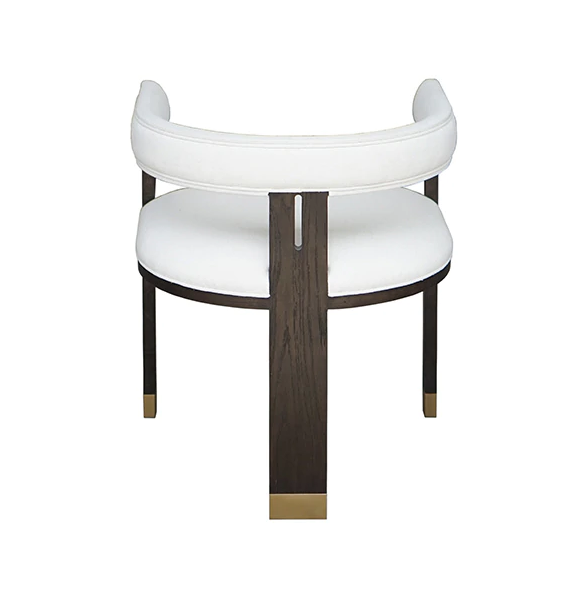 Jude Tri-Leg Oak & Linen Accent Chair - Espresso Oak or Cerused Oak