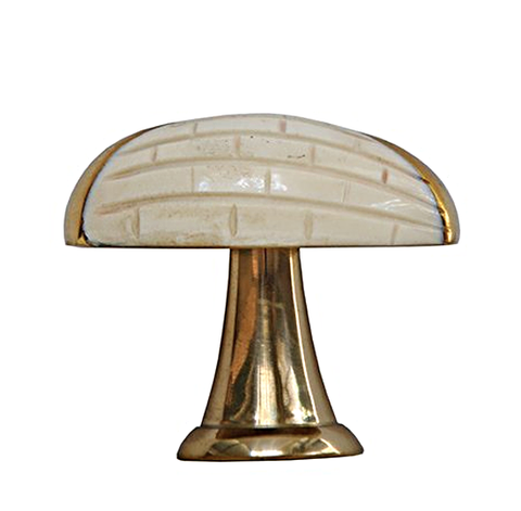 Worlds Away Hive Scored Oval Knob with Brass Detail - Matthew Izzo Home