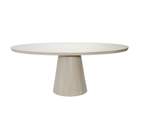 Jefferson 86" Oval Pedestal Dining Table - White Lacquer, Cerused Oak or Black Cerused Oak