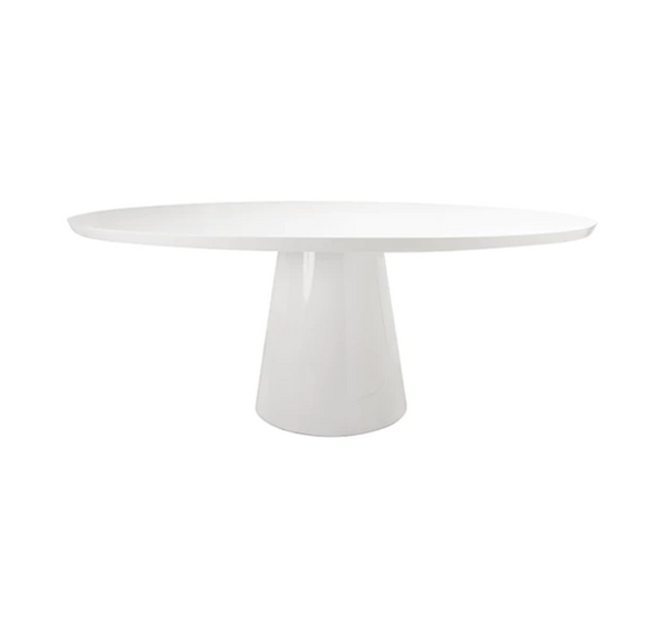 Jefferson 86" Oval Pedestal Dining Table - White Lacquer, Cerused Oak or Black Cerused Oak