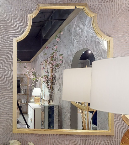 Lenwood Gold Leaf Pagoda Style Wall Mirror