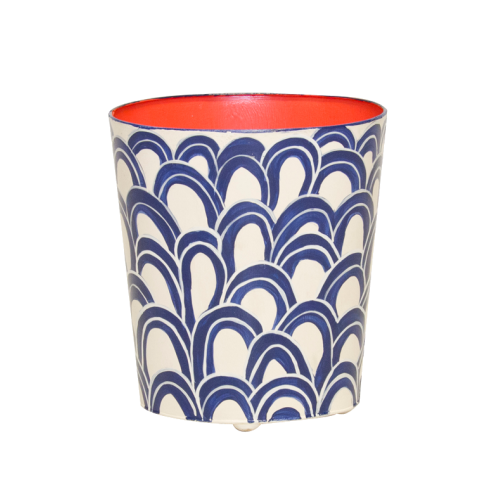 Gaston Handpainted Oval Metal Waste Basket - Two Color Options