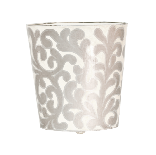 Jane Handpainted Oval Metal Waste Basket - 3 Color Options