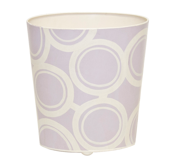 Zebb Handpainted Oval Metal Waste Basket - 3 Color Options