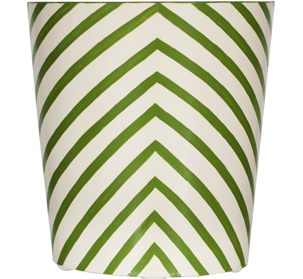 Zebra Handpainted Oval Metal Waste Basket - Five Color Options
