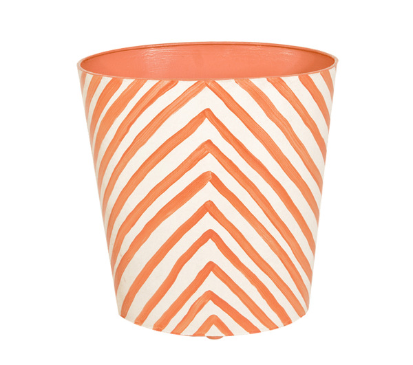 Zebra Handpainted Oval Metal Waste Basket - Five Color Options
