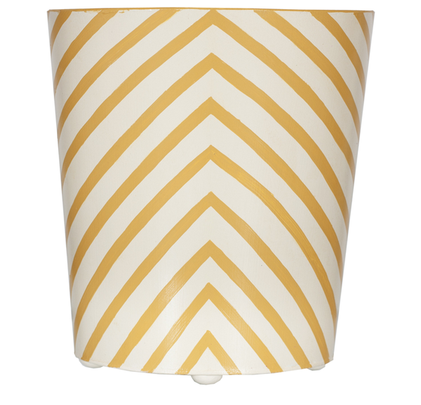 Zebra Handpainted Oval Metal Waste Basket - Five Color Options