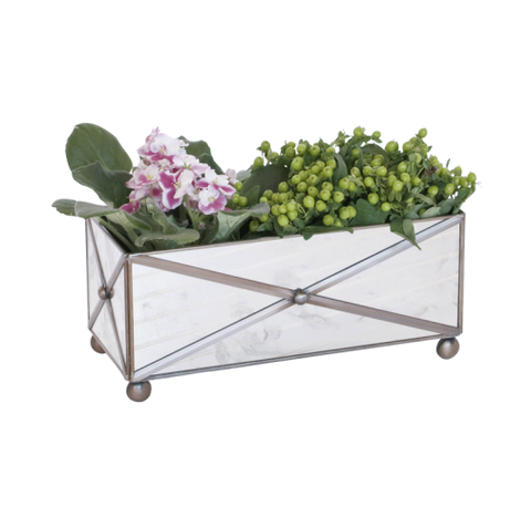 Worlds Away Rectangular Crosshatch Antique Planter - Matthew Izzo Home