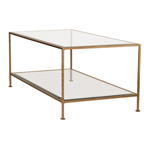 Taylor Two Tier Coffee Table - Gold Leaf & Glass Top