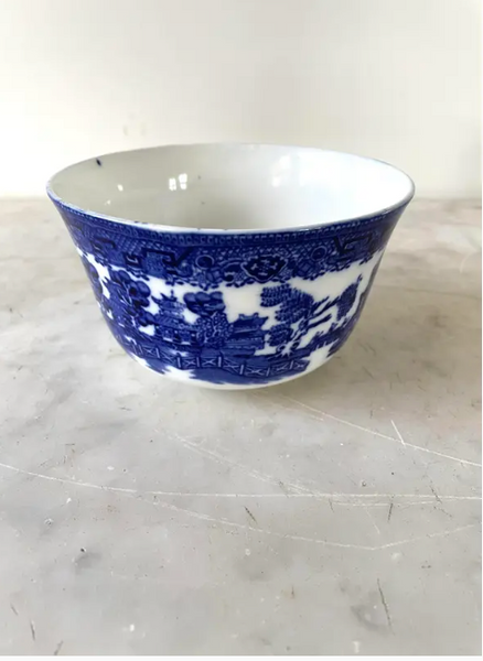 Antique Blue Willow Bowl - "Ye Olde Willow", Late 19th Century