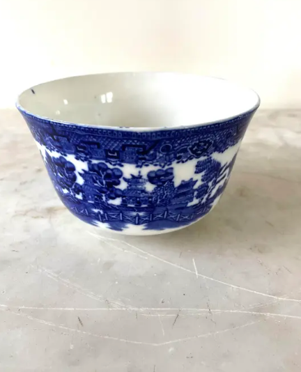 Antique Blue Willow Bowl - "Ye Olde Willow", Late 19th Century