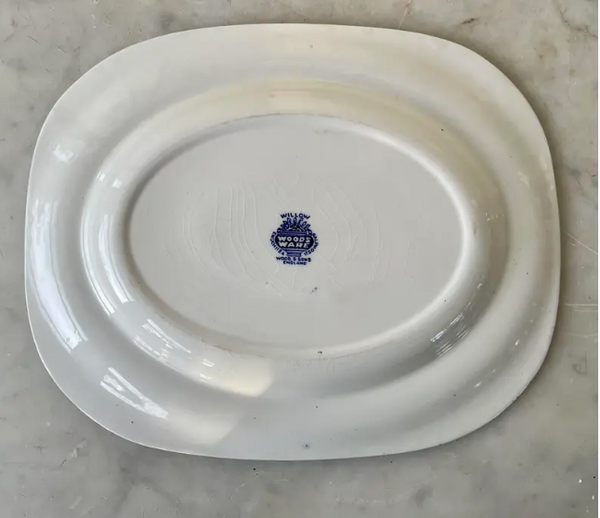 Vintage Blue Willow Serving Platter - WoodsWare , Wood and Sons, England