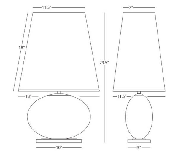 Robert Abbey Raquel Accent Lamp with Tall Oval Shade