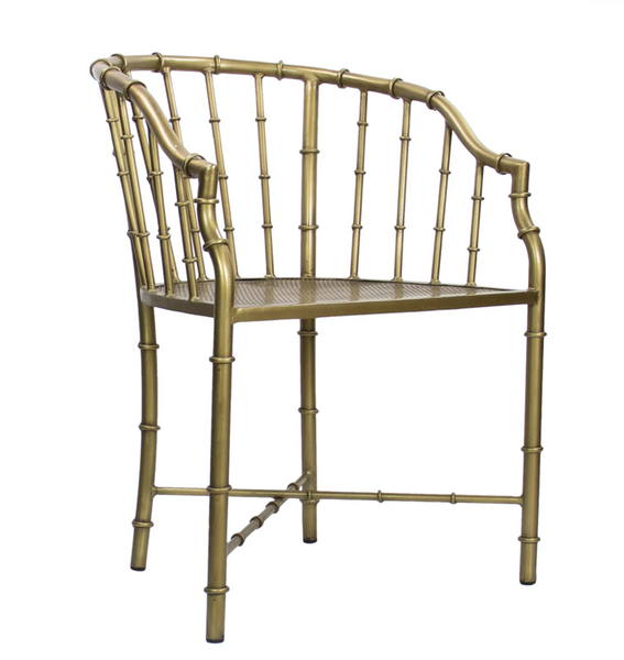 Brass Bamboo Dining Arm Chair - Matthew Izzo Collection