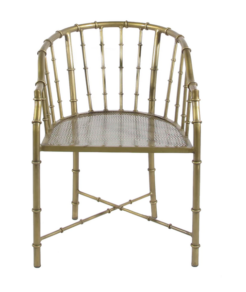 Brass Bamboo Dining Arm Chair - Matthew Izzo Collection
