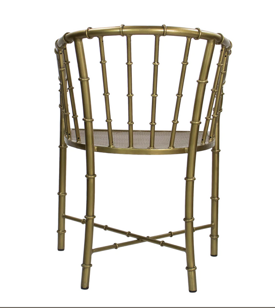 Brass Bamboo Dining Arm Chair - Matthew Izzo Collection