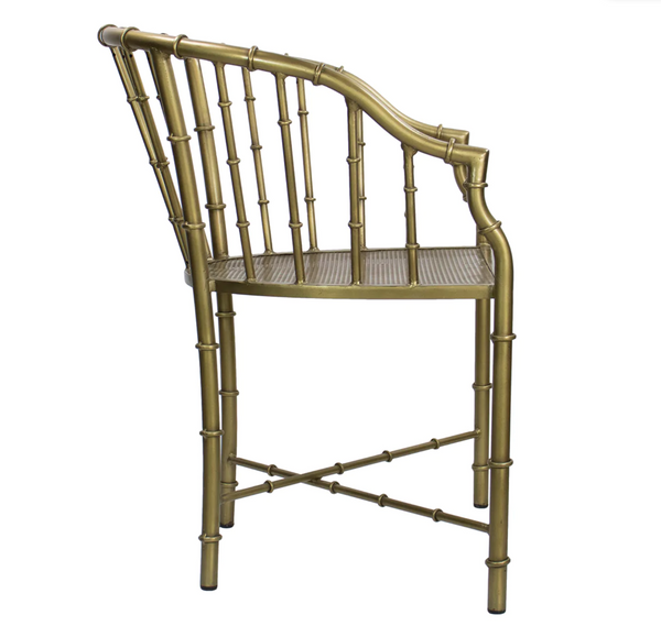 Brass Bamboo Dining Arm Chair - Matthew Izzo Collection