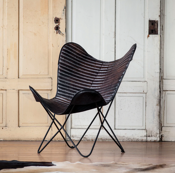 Soho Leather Butterfly Chair - Matthew Izzo Collection