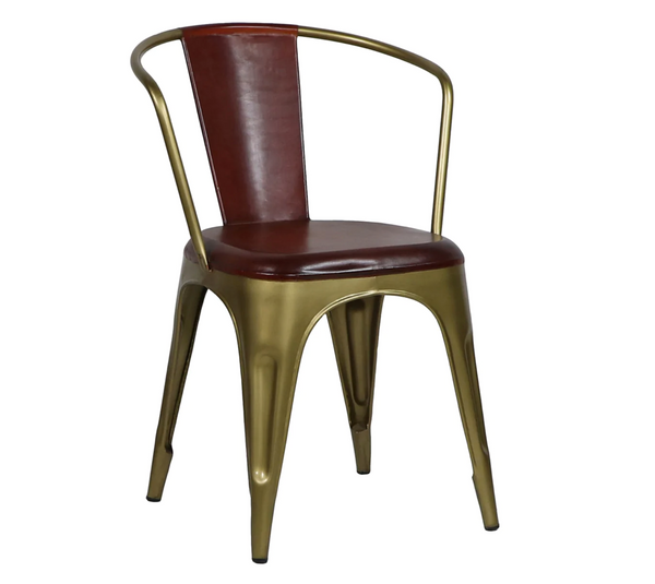 Cigar Bar Leather & Metal Chair - Matthew Izzo Collection