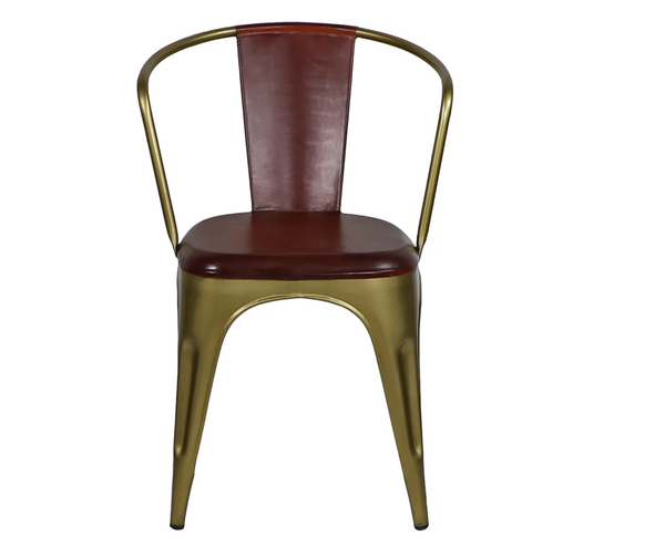 Cigar Bar Leather & Metal Chair - Matthew Izzo Collection