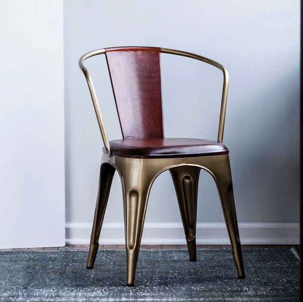 Cigar Bar Leather & Metal Chair - Matthew Izzo Collection