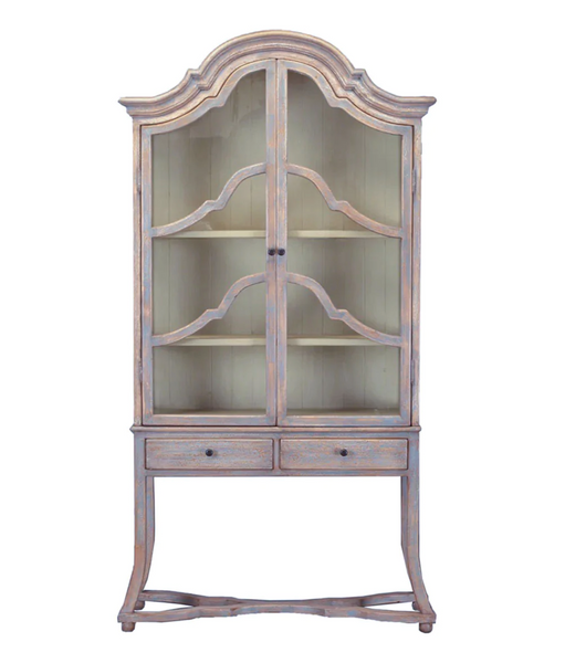 Cassis Pine Wood Curio Cabinet - Matthew Izzo Collection