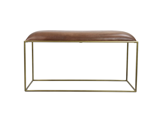 Glimmer Leather Bench - Matthew Izzo Collection