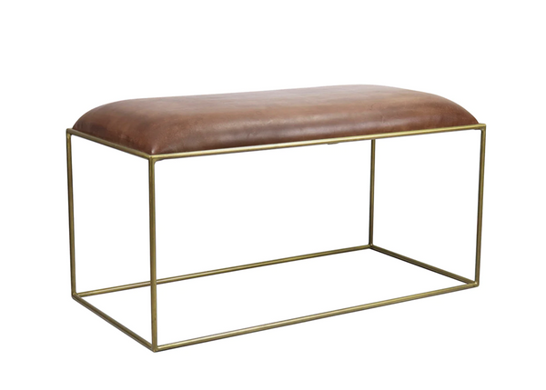 Glimmer Leather Bench - Matthew Izzo Collection