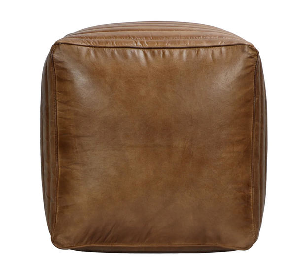 Tack Shop Square Leather Footstool - Matthew Izzo Collection