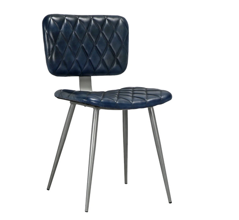 Bergen Tufted Leather Side Dining Chairs, Set of 2 - Matthew Izzo Collection - Matthew Izzo Home