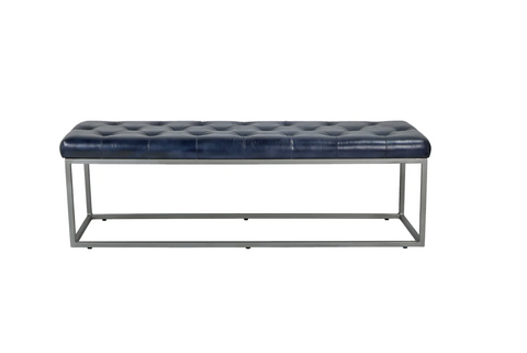 Bergen Tufted Leather Bench - Matthew Izzo Collection - Matthew Izzo Home