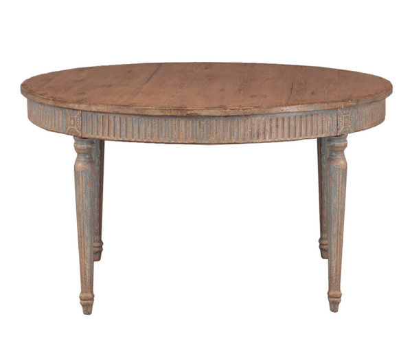 Cassis 55" Round Pine Wood Dining Table - Matthew Izzo Collection