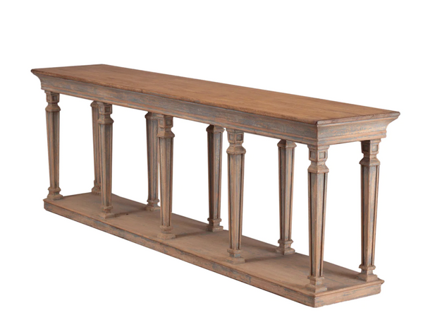 Cassis 98" Pine Wood Console Table - Matthew Izzo Collection
