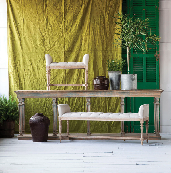 Cassis 98" Pine Wood Console Table - Matthew Izzo Collection